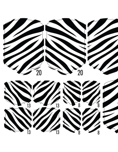 PEDI WRAPS ANIMAL COUTURE AC-5 GELAXYO CU 38 DE WRAPURI, 26 DECORAȚIUNI, PILĂ, BEȚIȘOR ȘI MINIRIGLĂ INCLUSE - Design inspirat de dungile zebrei, cu un stil elegant și atemporal