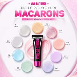 Polygel Viva La Tienda – MACARONS 09 15ml Moon – argintiu... 2