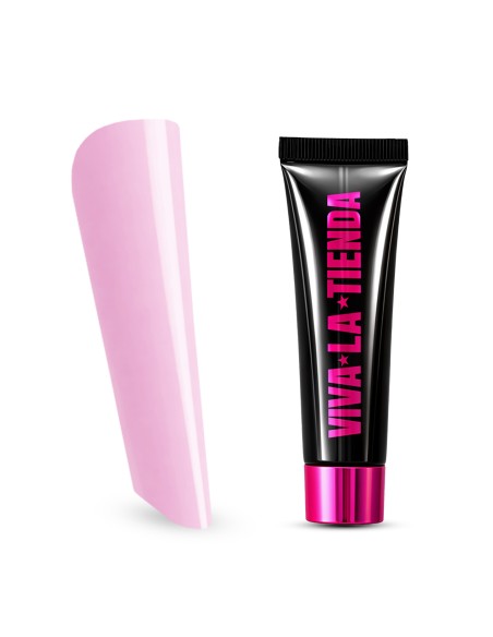 Polygel Viva La Tienda – Blushé 14 Misty Rose 15ml – roz delicat, aderență optimă, se pilește ușor, pentru construcție cu aspect statement și control precis