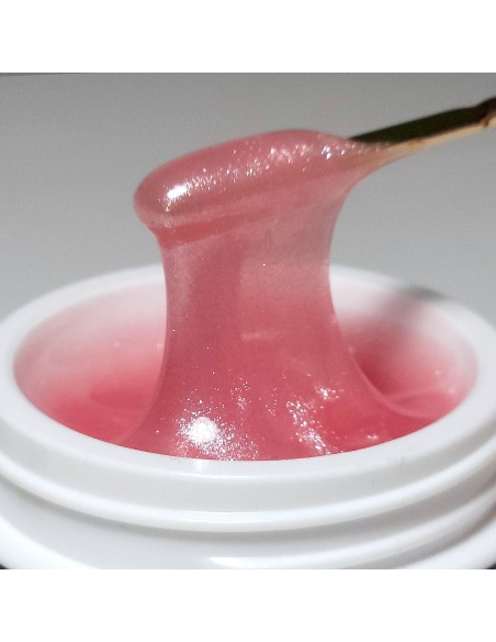 Builder Gel Viva La Tienda – Diamond 06 Rose 15ml – nude-rose sidefat cu sclipici fin argintiu, autonivelant, pentru manichiuri artistice cu efect strălucitor