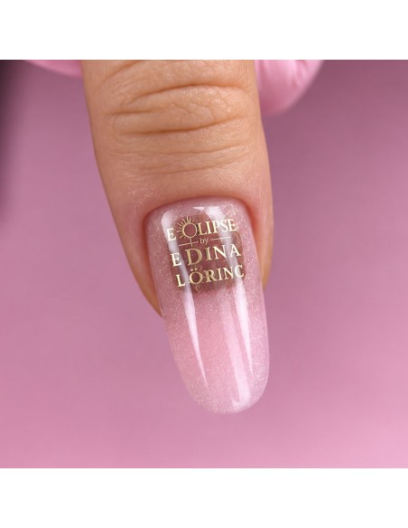Polygel Viva La Tienda – Eclipse 07 Moon Veil 15ml by Edina Lörinc – roz cu sclipici fin argintiu, aderență puternică, pentru manichiuri de mireasă și ocazii elegante