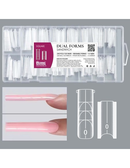 Dual Forms Sandwich Square set 240 buc, 15 mărimi tipsuri reutilizabile
