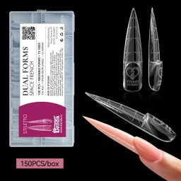 DUAL FORMS TIPS - SPACE FRENCH STILETTO SET 150