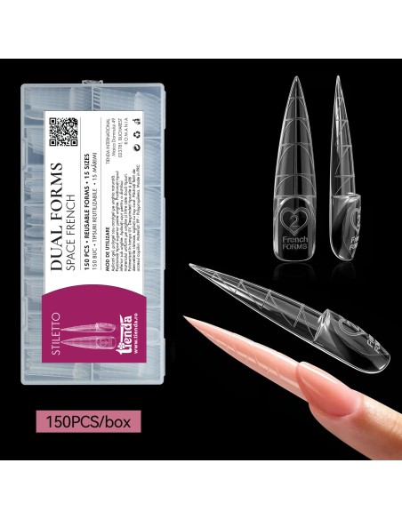 DUAL FORMS TIPS - SPACE FRENCH STILETTO SET 150