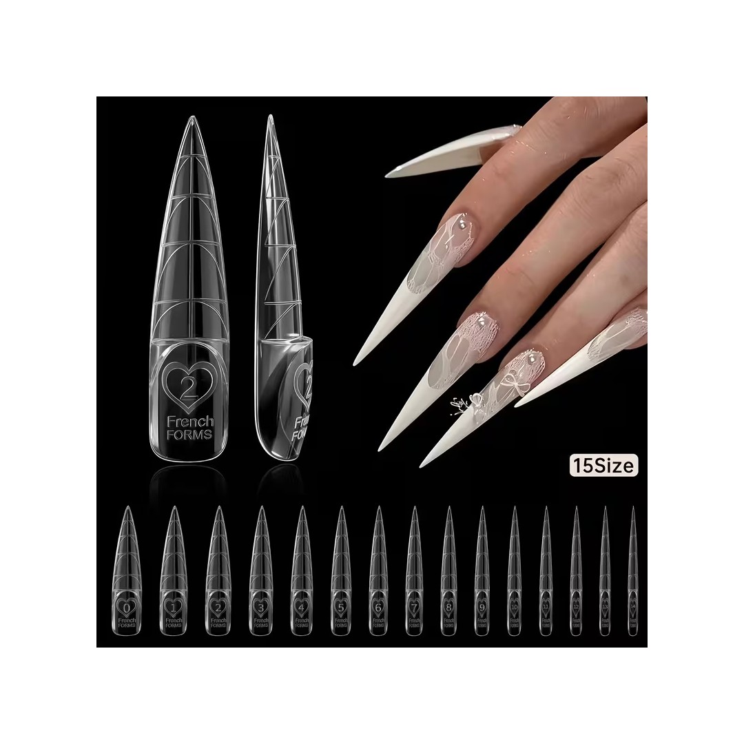 DUAL FORMS TIPS - SPACE FRENCH STILETTO SET 150...