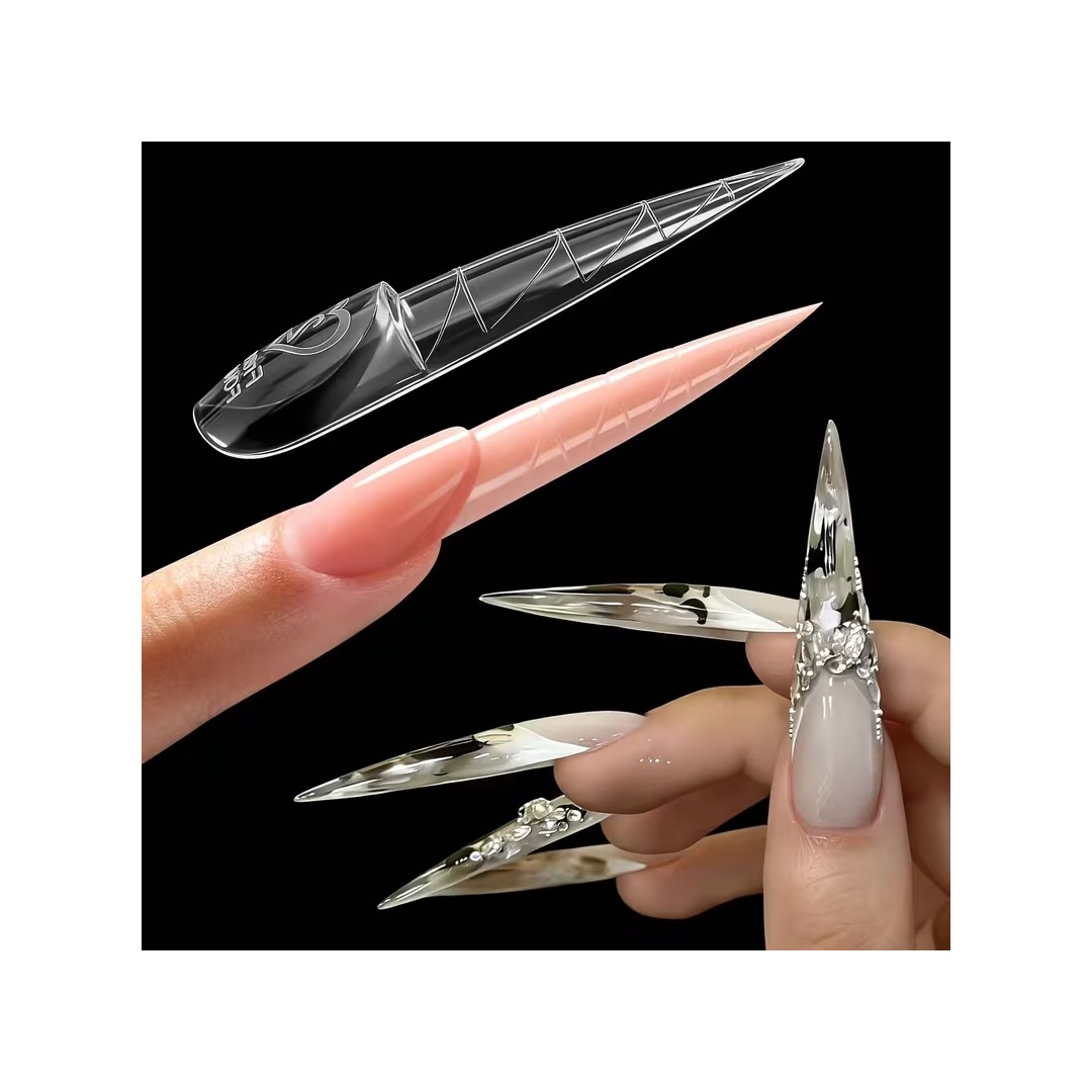 DUAL FORMS TIPS - SPACE FRENCH STILETTO SET 150...