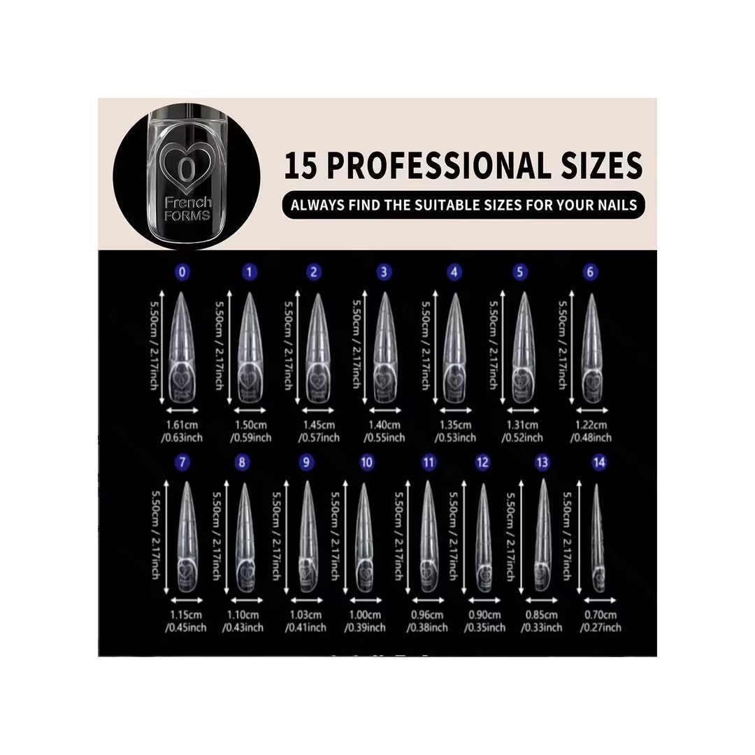 DUAL FORMS TIPS - SPACE FRENCH STILETTO SET 150...