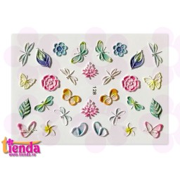 Tatuaj 3D Flori și fluturi  128