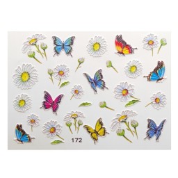 Tatuaj 3D Flori si fluturi 172