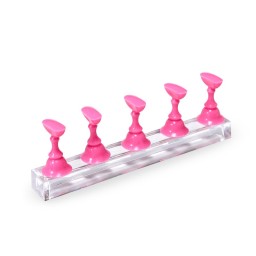 SUPORT TIPS PLASTIC PENTRU NAIL ART - PINK