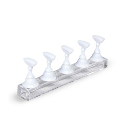 SUPORT TIPS PLASTIC PENTRU NAIL ART - WHITE