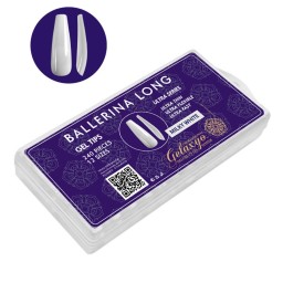 GEL TIPS BALLERINA LONG MILKY WHITE SET 240 BUC DIVERSE MĂRIMI 